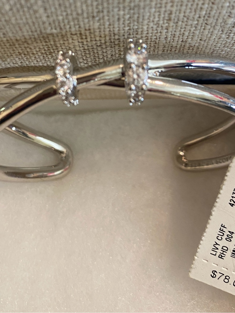 Kendra Scott Silver Crystal-Accent Open Cuff Bracelet